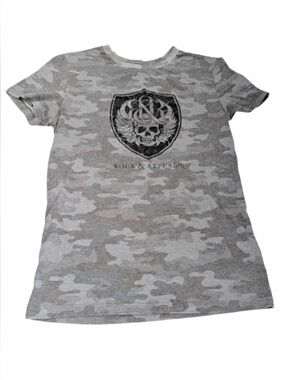 Rock & Republic Men's (Small) Skull Camo Graphic Tee/T-Shirt